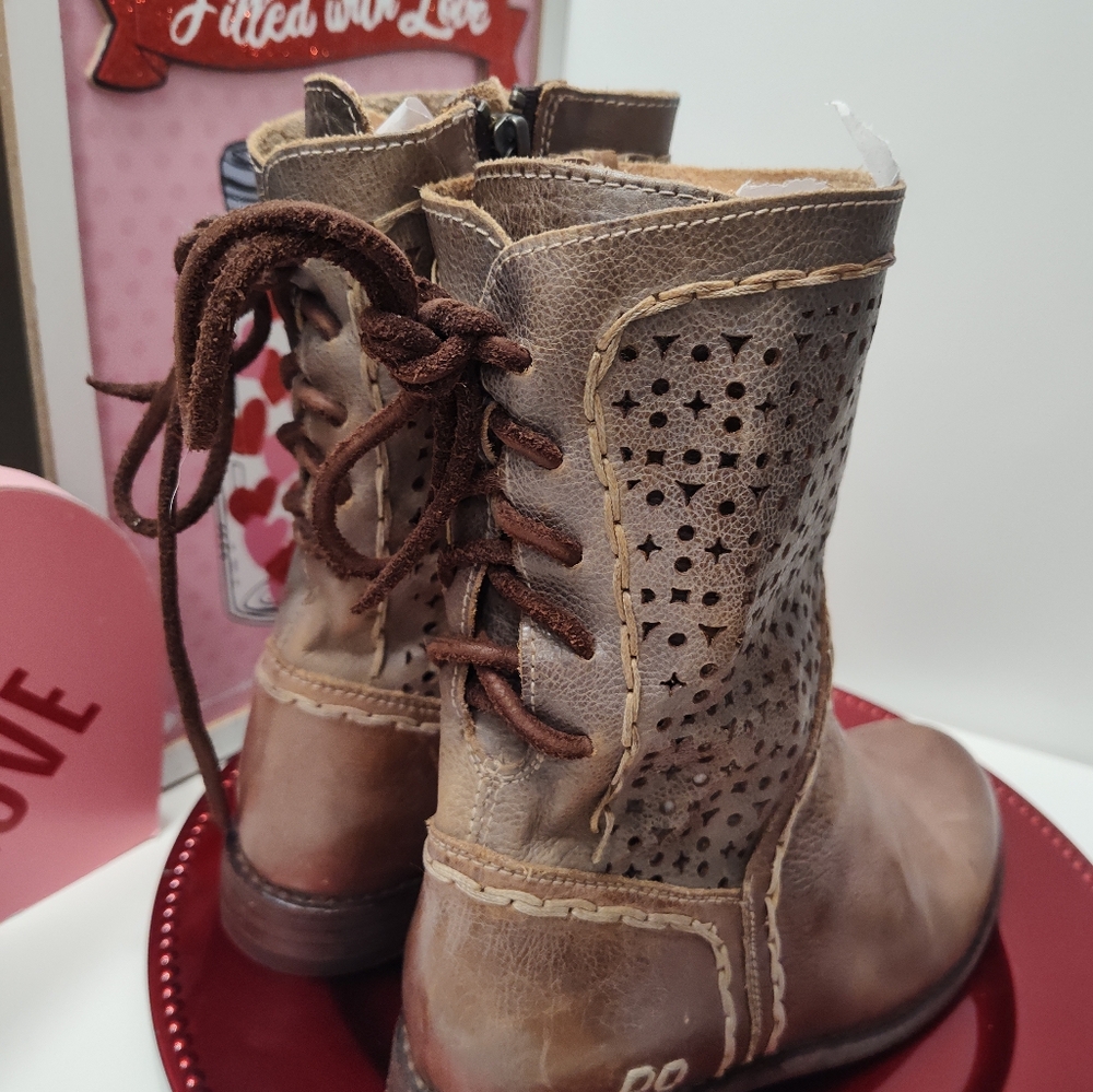 🥰EUC Bed Stu Cheshire Distressed Side Zip Mid-Calf Lace Up Leather Boot, 7.5 - Picture 13 of 16